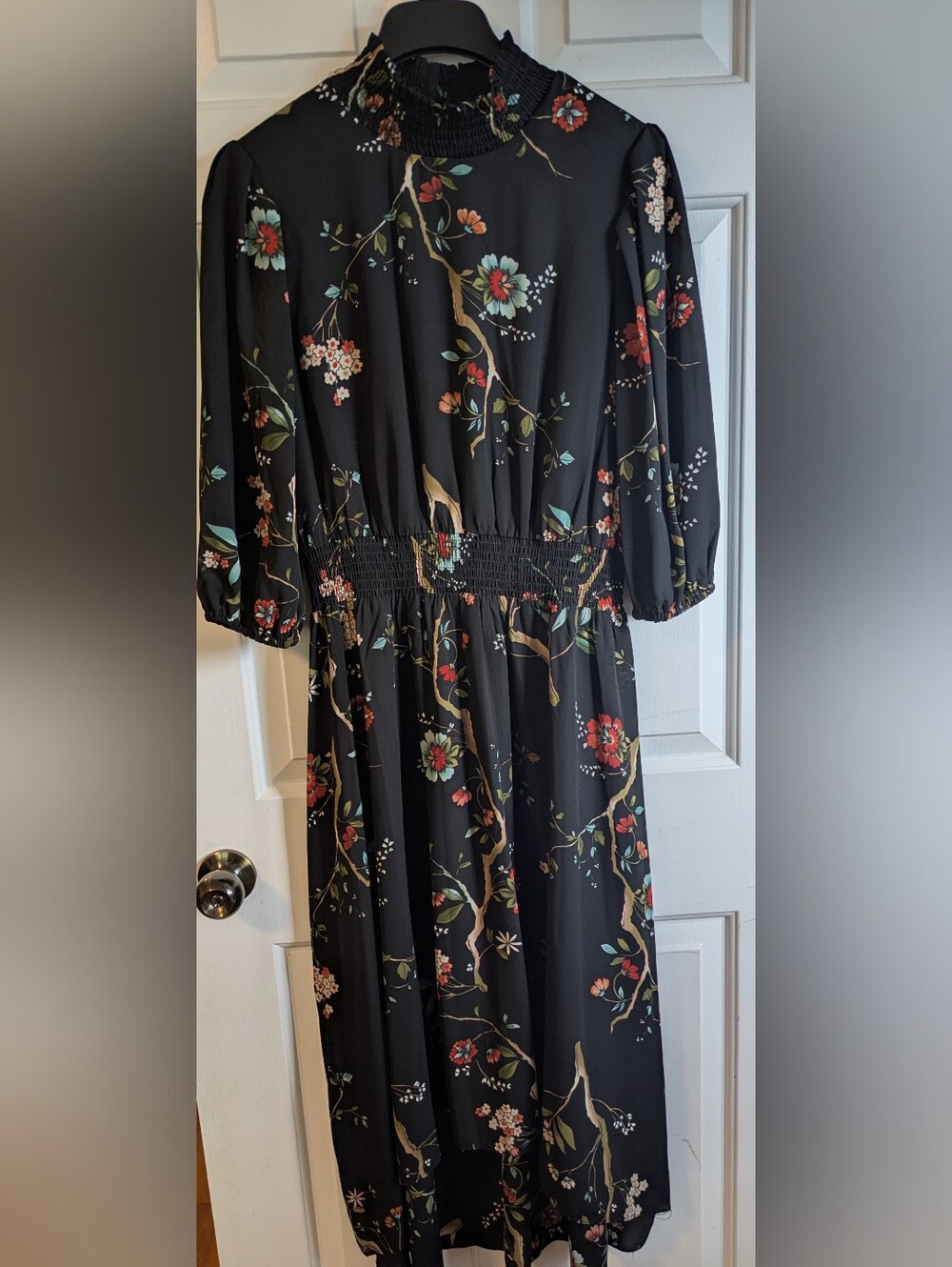 Nanette Lepore Black Maxi Dress with Floral Print